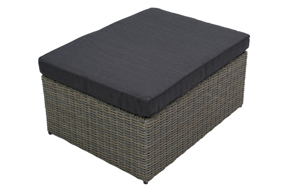 Набор мебели Garden Story Драмен 1 уп. (стол, 2 угл.кресла, 2 пуфа, ротанг серо-корич, подушки серые)