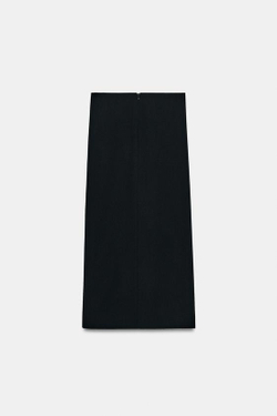 ZARA ЮБКА МИДИ С ВОЛАНАМИ — ZW COLLECTION, ЧЕРНЫЙ