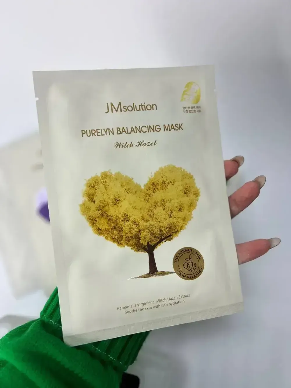 JM SOLUTION Успокаивающая тканевая маска с экстрактом гамамелиса Purelyn Balancing Mask Witch Hazel 30 ml.