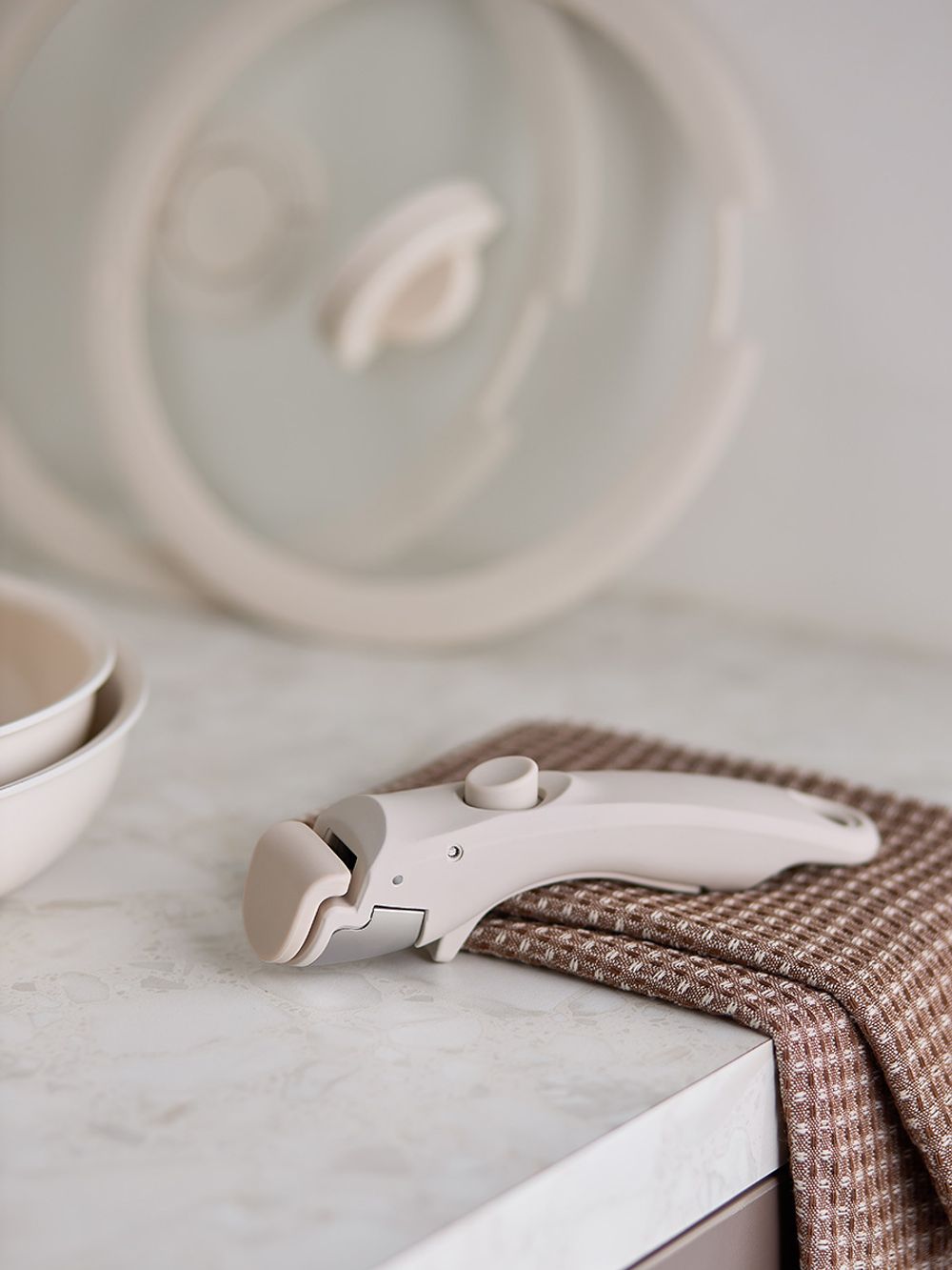 Набор посуды для приготовления со съемной ручкой Smart Ceramic, 7 предметов, цвета топленого молока