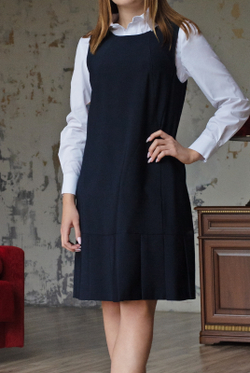 Офисный сарафан 2308АП, Тёмно тёмно син #70ТТСи082308АП