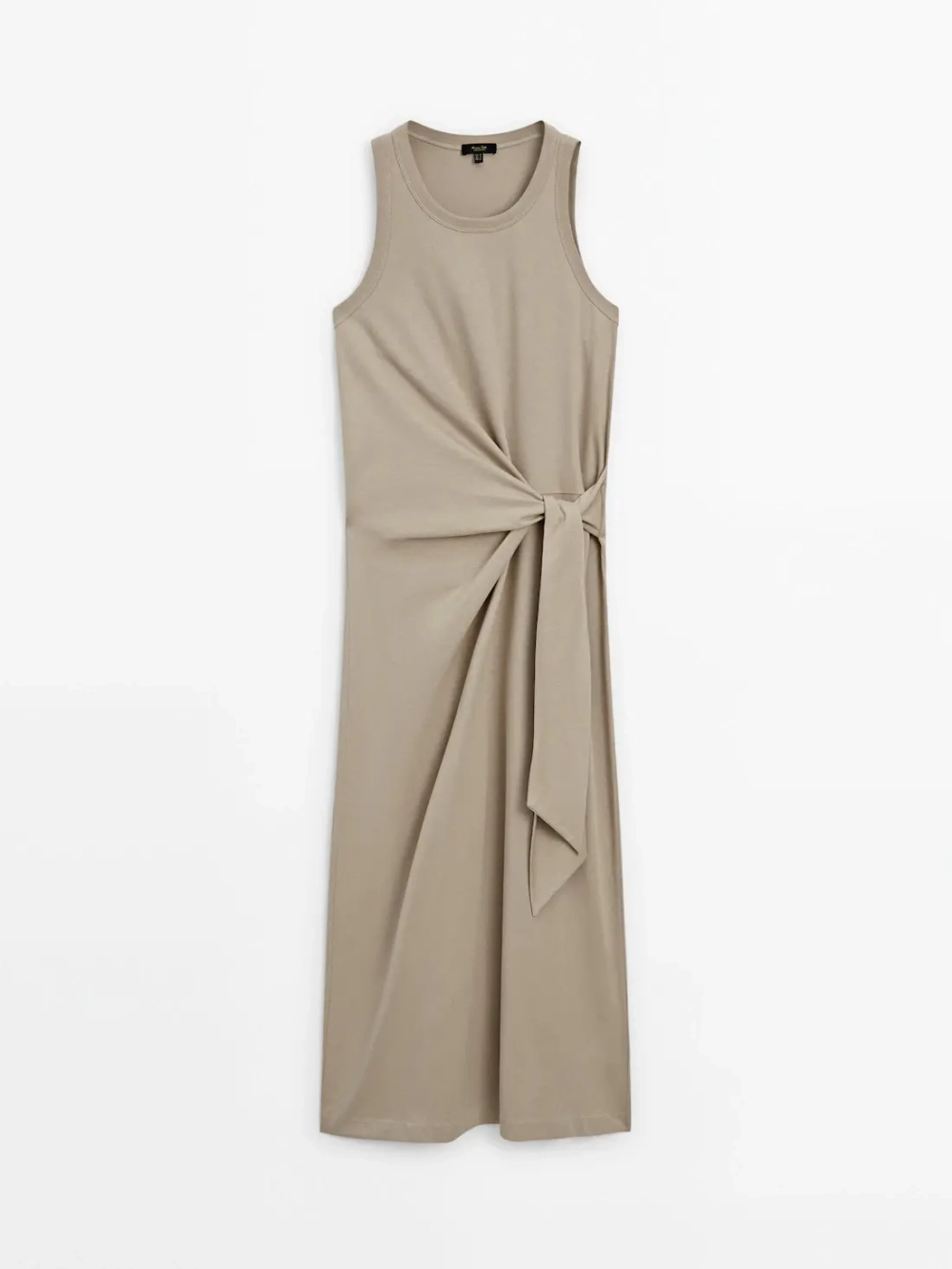 Massimo Dutti Платье миди с завязками, дымчатый