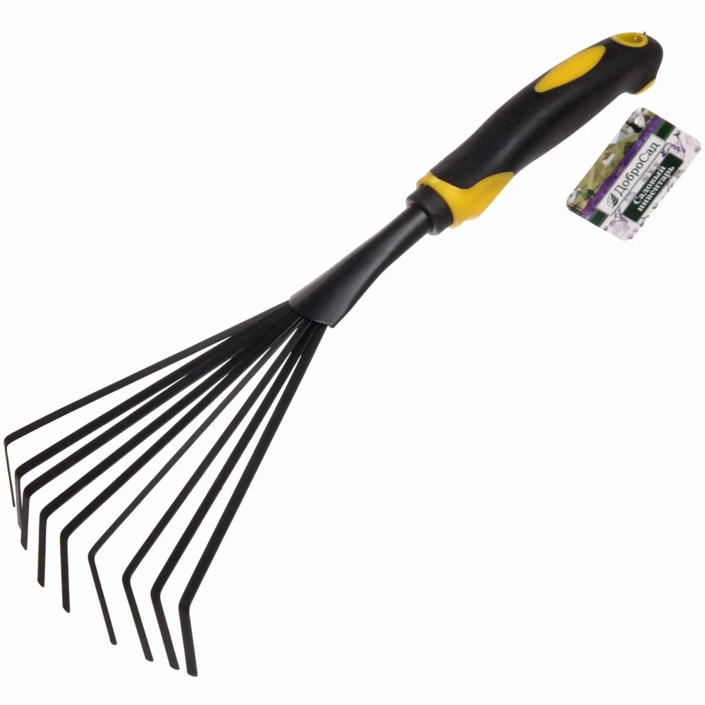 Грабельки веерные «Никель» 40см пластиковая ручка ДоброСад