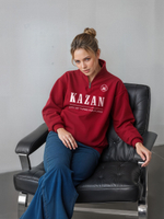 Толстовка женская с зип-воротником "Kazan" красный