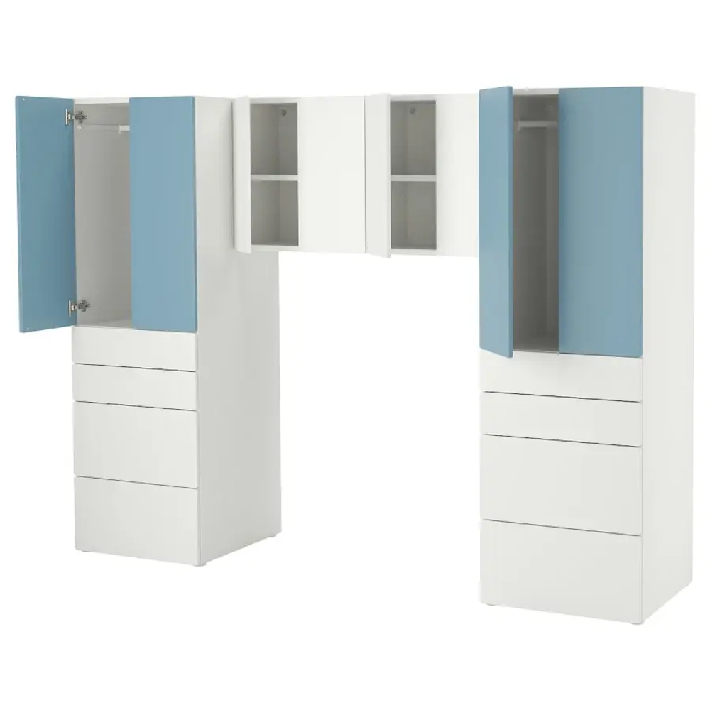 Гардероб - IKEA SMÅSTAD/SMASTAD/СМОСТАД ИКЕА,  181х240 см, белый/синий
