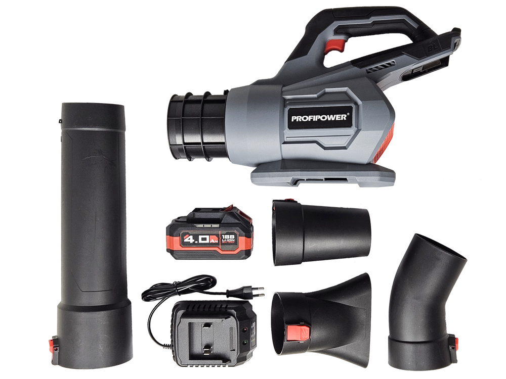 Аккумуляторная бесщеточная воздуходувка PROFIPOWER MKDUB-18V (Li-ion-1шт, 18В, 4.0Ач, З/У, в коробке)