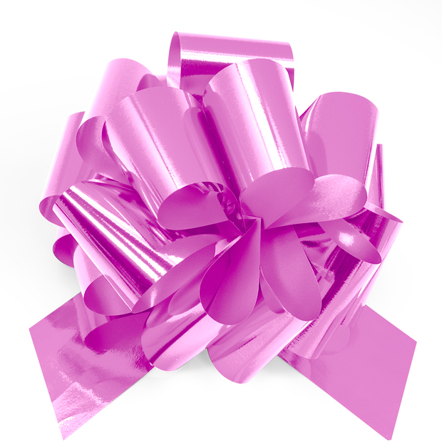 Бант Шар, Розовый, Металлик, 21 см, 1 шт.