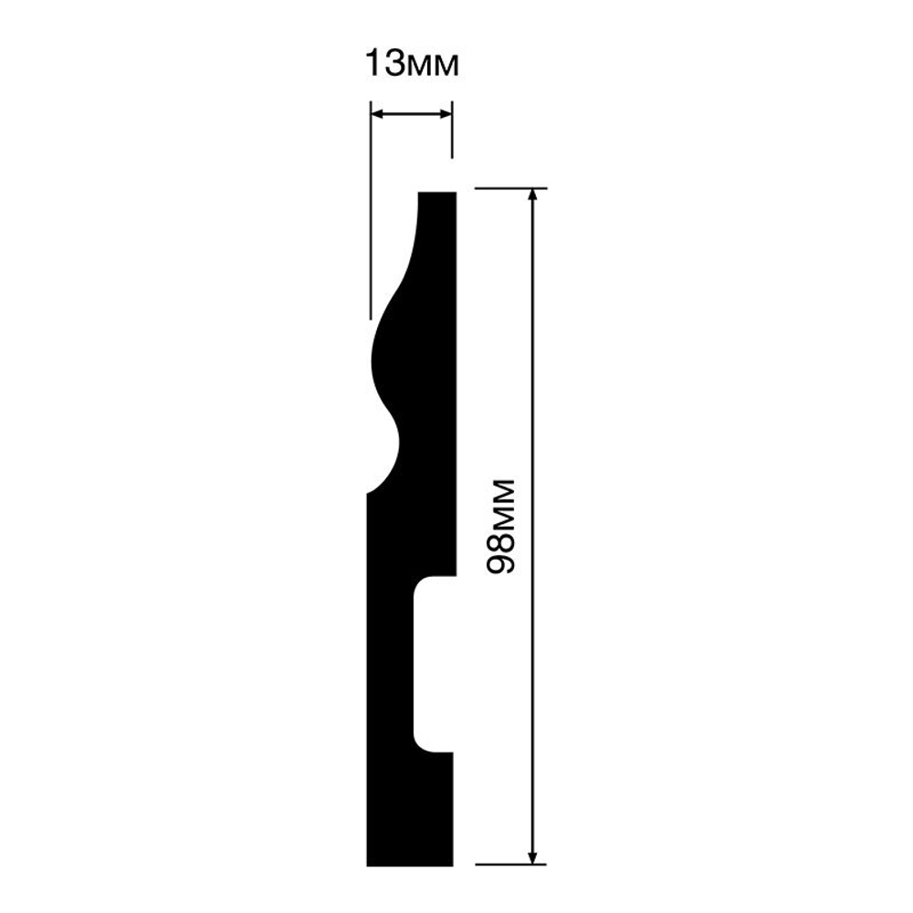 Плинтус напольный Hi WOOD B100 (98*13*2000мм)