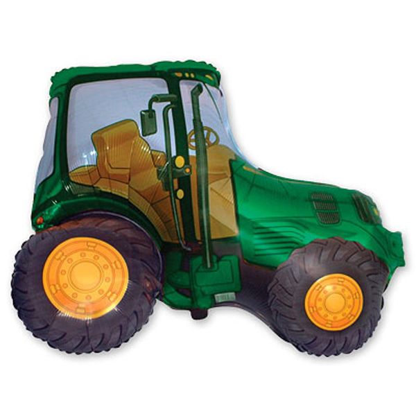 Шар фигура Трактор зеленый / красный / желтый 94см