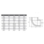 Угольник полипропиленовый 90° 40 мм TEBO