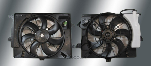 Вентилятор охл. радиат. в сб. Hyundai Solaris Kia Rio III/IV с диф. с бачком (ACS Termal)
