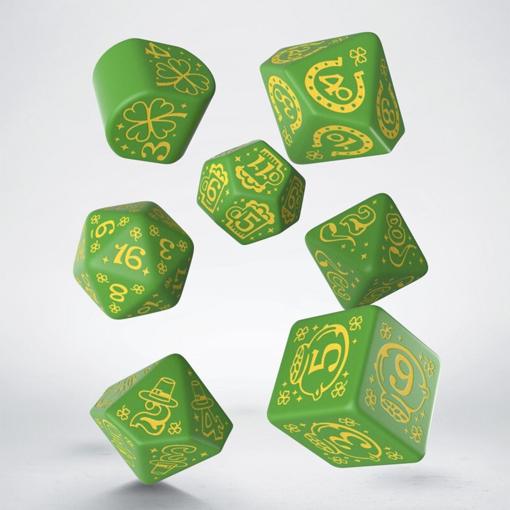 Набор кубиков для настольных ролевых игр (Dungeons and Dragons, DnD, D&D, Pathfinder) - St. Patrick Dice Set - The Lucky Charm