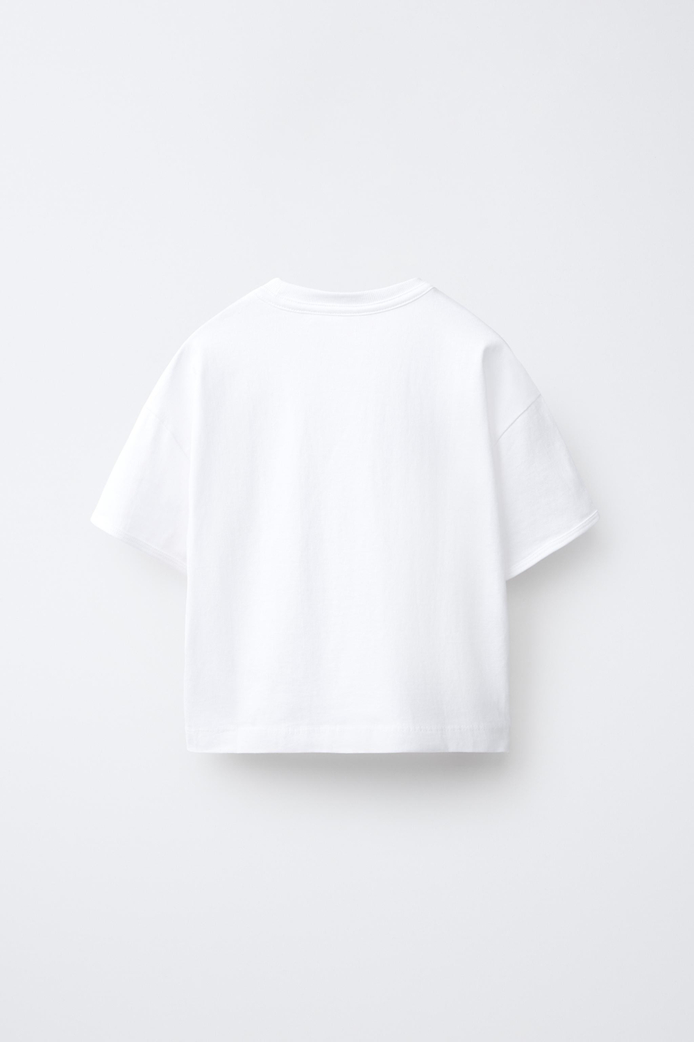ZARA ОДНОТОННАЯ ФУТБОЛКА, БЕЛЫЙ