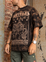 Футболка Варгградъ мужская тай-дай чёрная «Всадник»