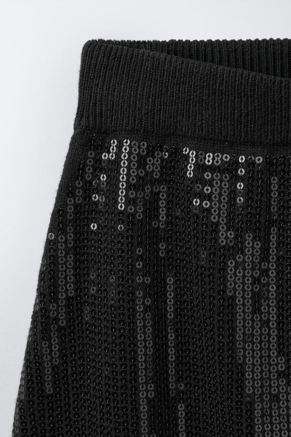 ZARA МИНИ-ЮБКА С ПАЙЕТКАМИ, ЧЕРНЫЙ