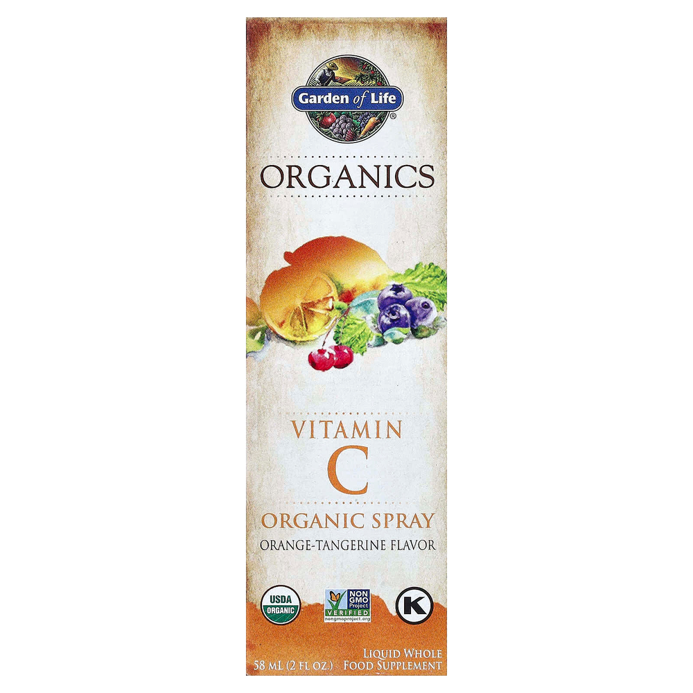 Garden of Life, Organics, органический спрей с витамином С, апельсин и мандарин, 58 мл (2 жидк. унции)