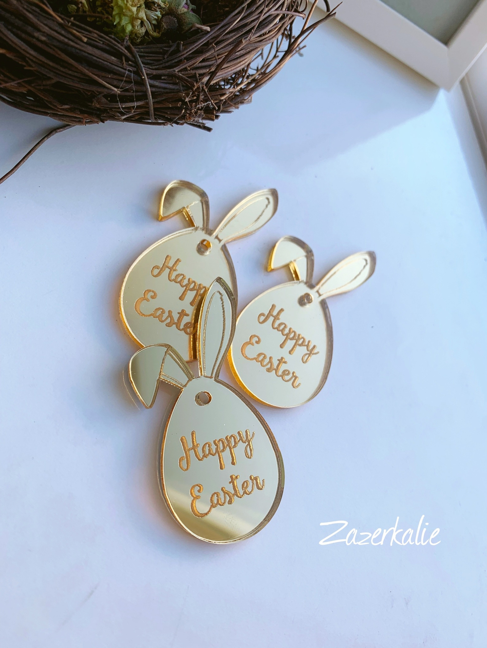 Бирки «Happy Easter” с ушками, 10 шт