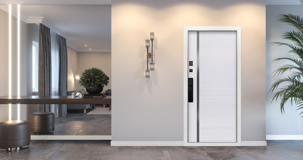 Стальная дверь "Шерл" 3D (биометрический замок Y23). Заказная модель.