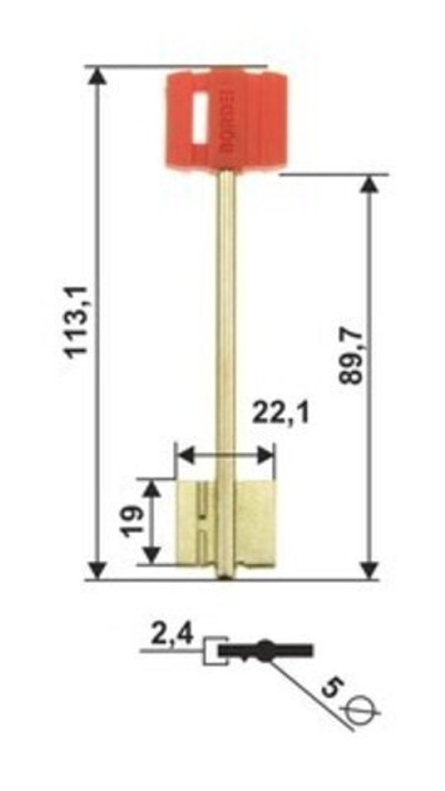 Заготовка ключа 14169 Бордер-120пл BRD