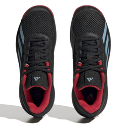 детские Кроссовки теннисные Adidas Courtflash - core black/preloved blue/better scarlet