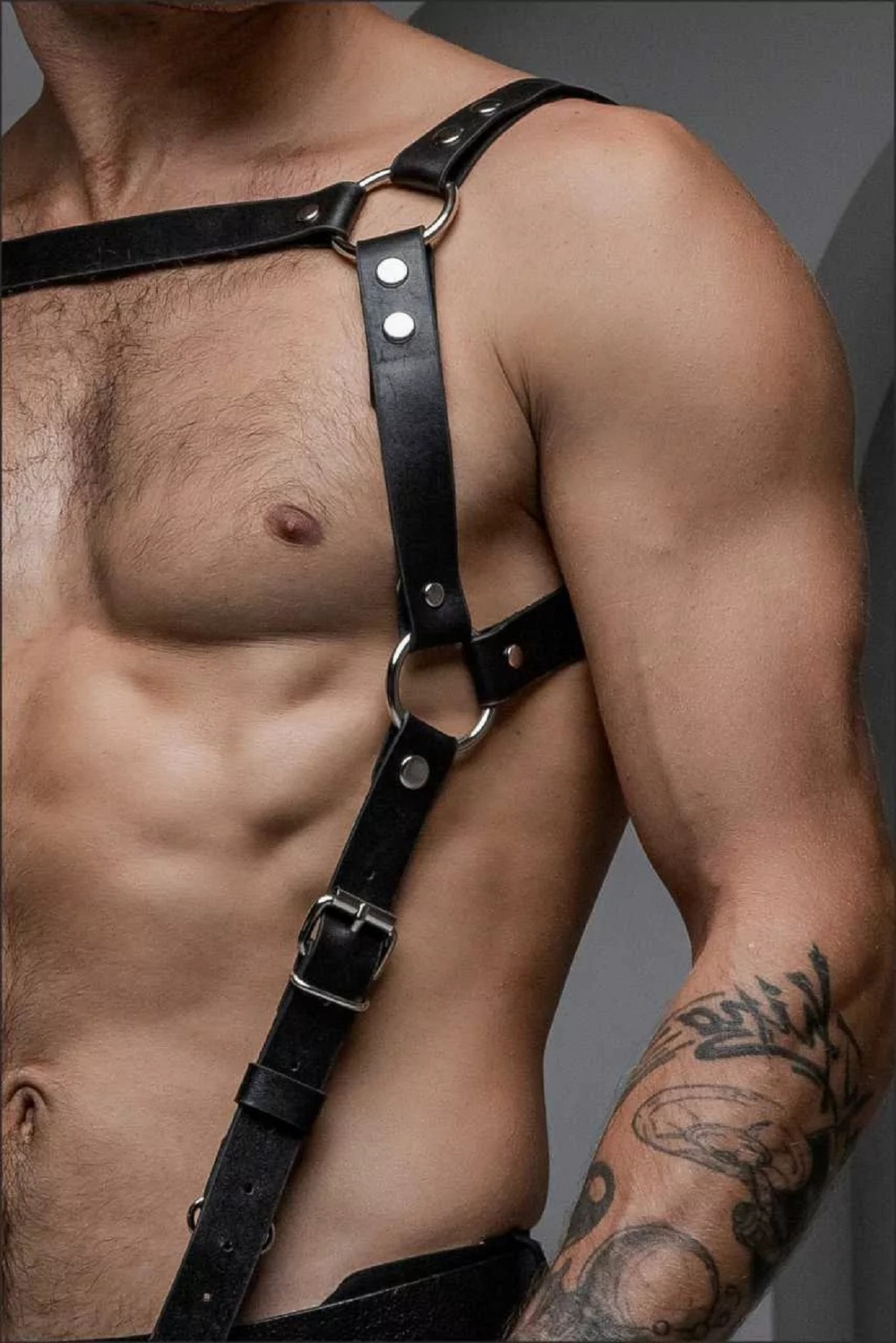 Портупея мужская Ra кожа черная M/L