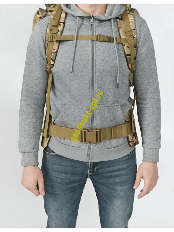 Тактический военный походный каркасный рюкзак 100 л Мультикам