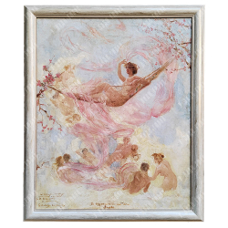 Идальго де Кавьедес. Эскиз к Утреннему пробуждению. Масло. нач. ХХ в.