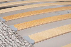 Кровать детская угловая 114х215х80см Garda Decor Runa шенилл серая