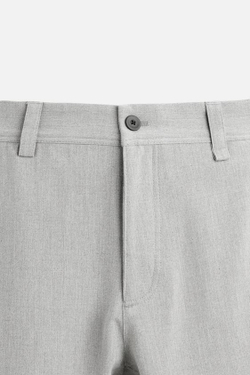 ZARA БРЮКИ КОМФОРТНОЙ ПОСАДКИ ИЗ РЕЛЬЕФНОЙ ТКАНИ, СВЕТЛО-СЕРЫЙ