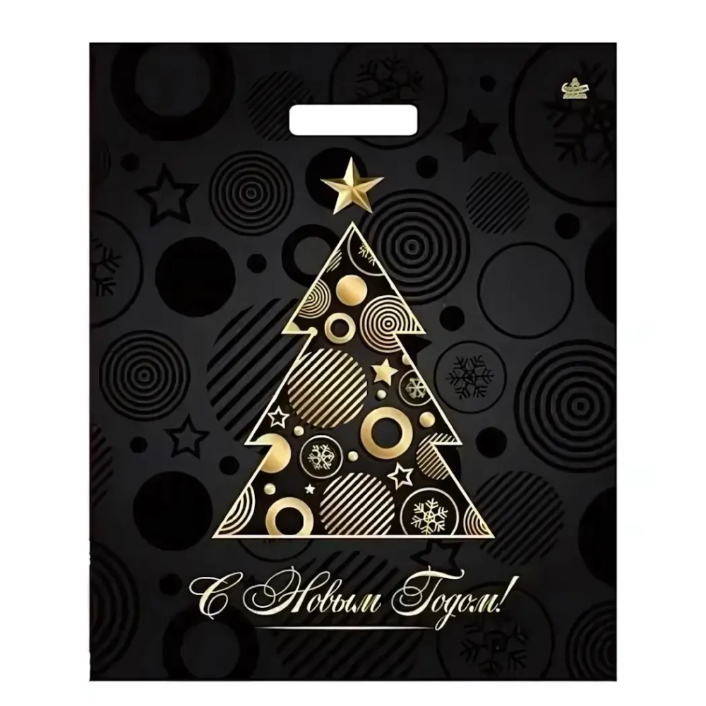 Пакет ПЭ с вырубной ручкой 38х45+3см (60) (Акцент) НГ ламинация Тико (х50/500)