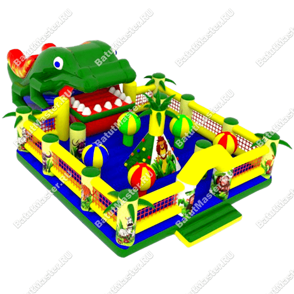 Надувной батут-горка "Сказочная поляна" 11*7*5 м