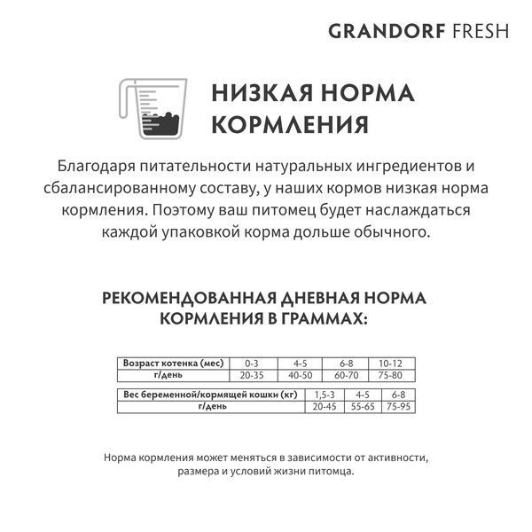 Сухой корм GRANDORF Fresh Cat KITTEN Lamb&Sweet Potato для котят из свежего мяса ягненка с бататом