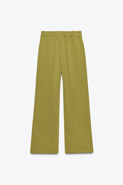 ZARA БРЮКИ В СТИЛЕ РУСТИК С РЕМНЕМ, ОЛИВКОВЫЙ