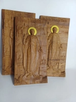 Освященная Икона Св. князя Александра Невского14х28 см дуб