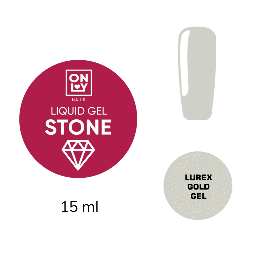 Жидкий гель Stone Lurex Gold OnlyNails, 15 мл