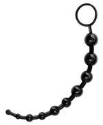 Чёрная гибкая анальная цепочка Black&Red - 31 см. (Цвет: черный)