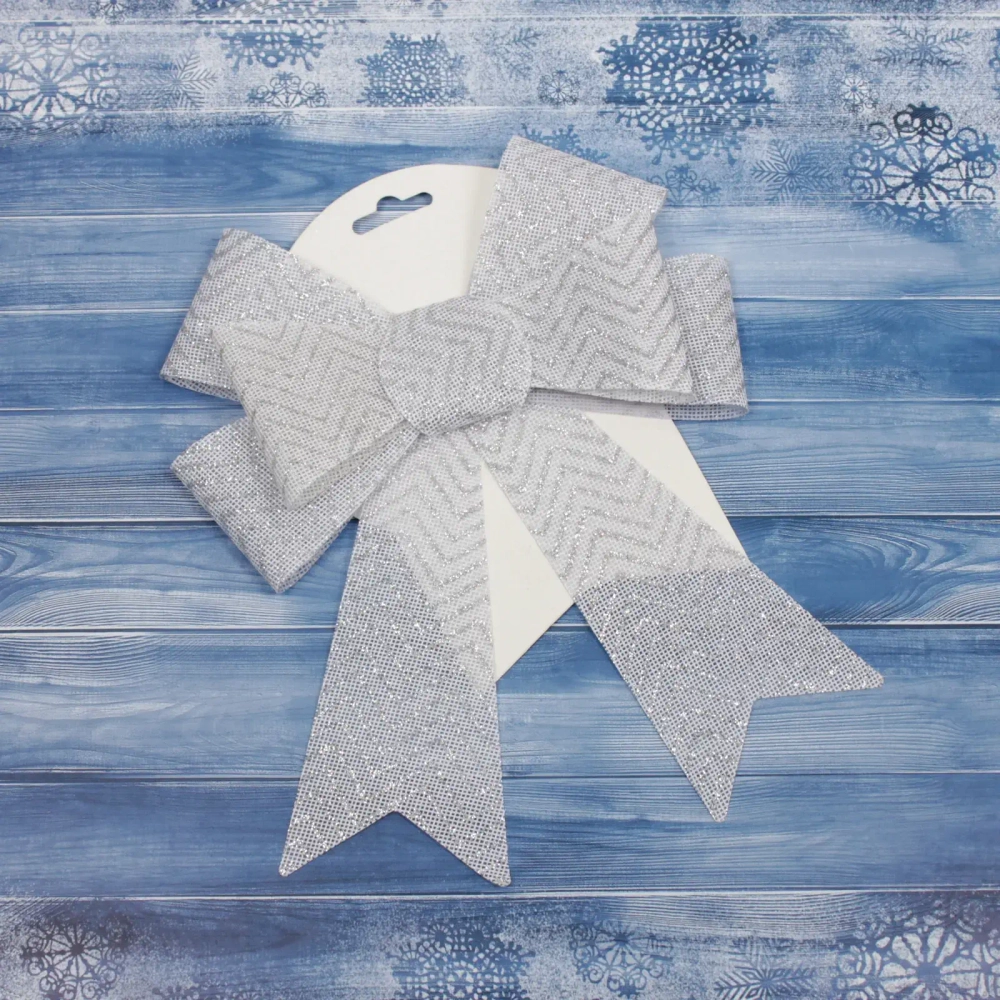 Бант на ёлку «Вошебный день» 16*21 см, Белый