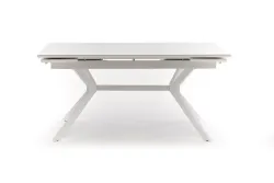"Меркурий" стол интерьерный раздвижной обеденный из керамики, цвет белый глянцевый