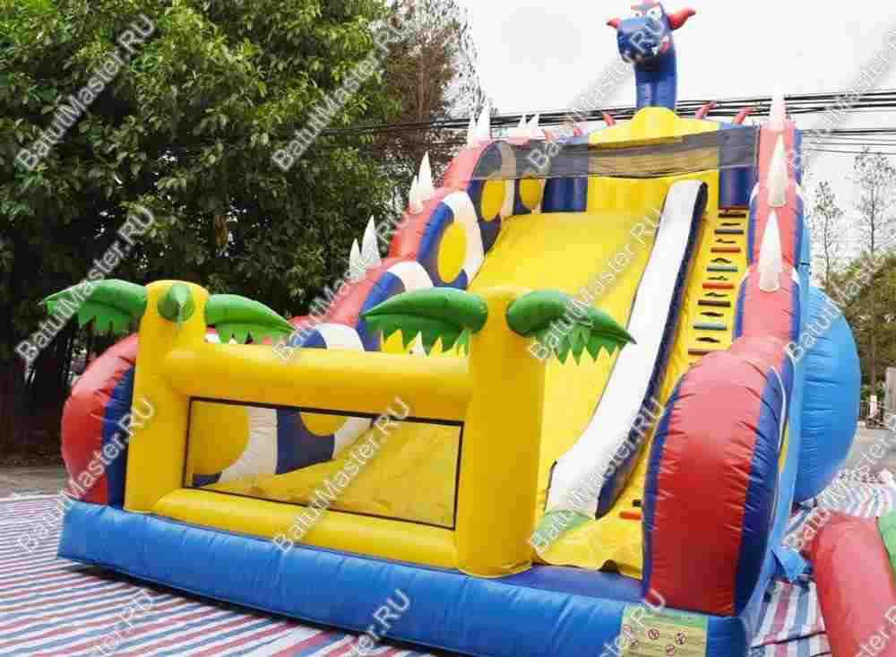 Батут-горка "Дракон синий", 10*5*8 м