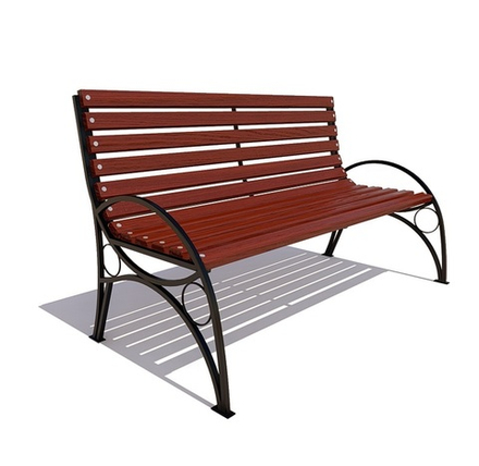 Скамейка стальная "Тверь" сосна 2,5м, махагон