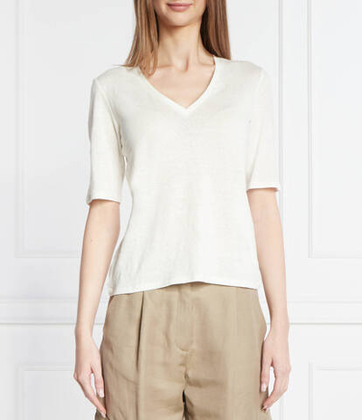 Льняная футболка BRUNATE Weekend MaxMara - экрю(159410926)