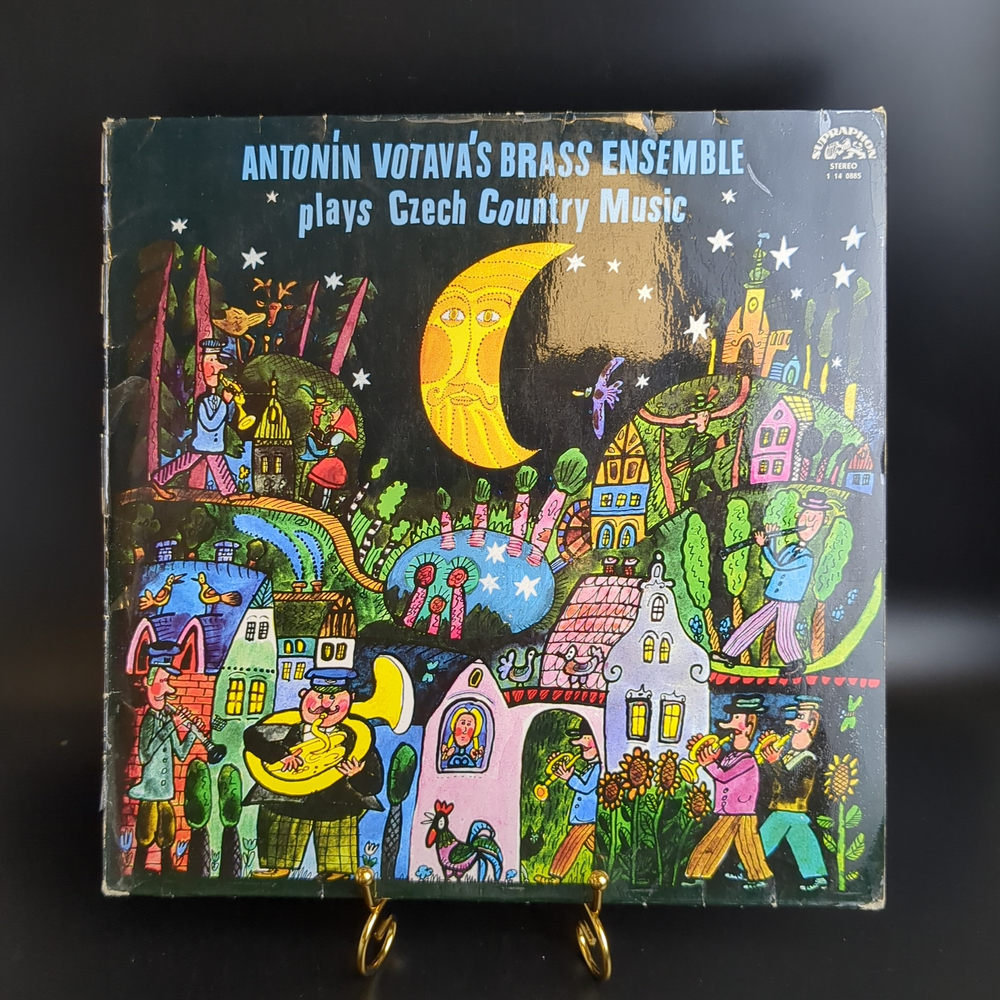 Antonín Votava's Brass Ensemble виниловая пластинка 12 дюймов  Plays Czech Country Music, Духовой ансамбль Антонина Вотавы, чешские польки, вальсы и др танцы, LP, Supraphon Studios, винтаж Чехословакия времен СССР