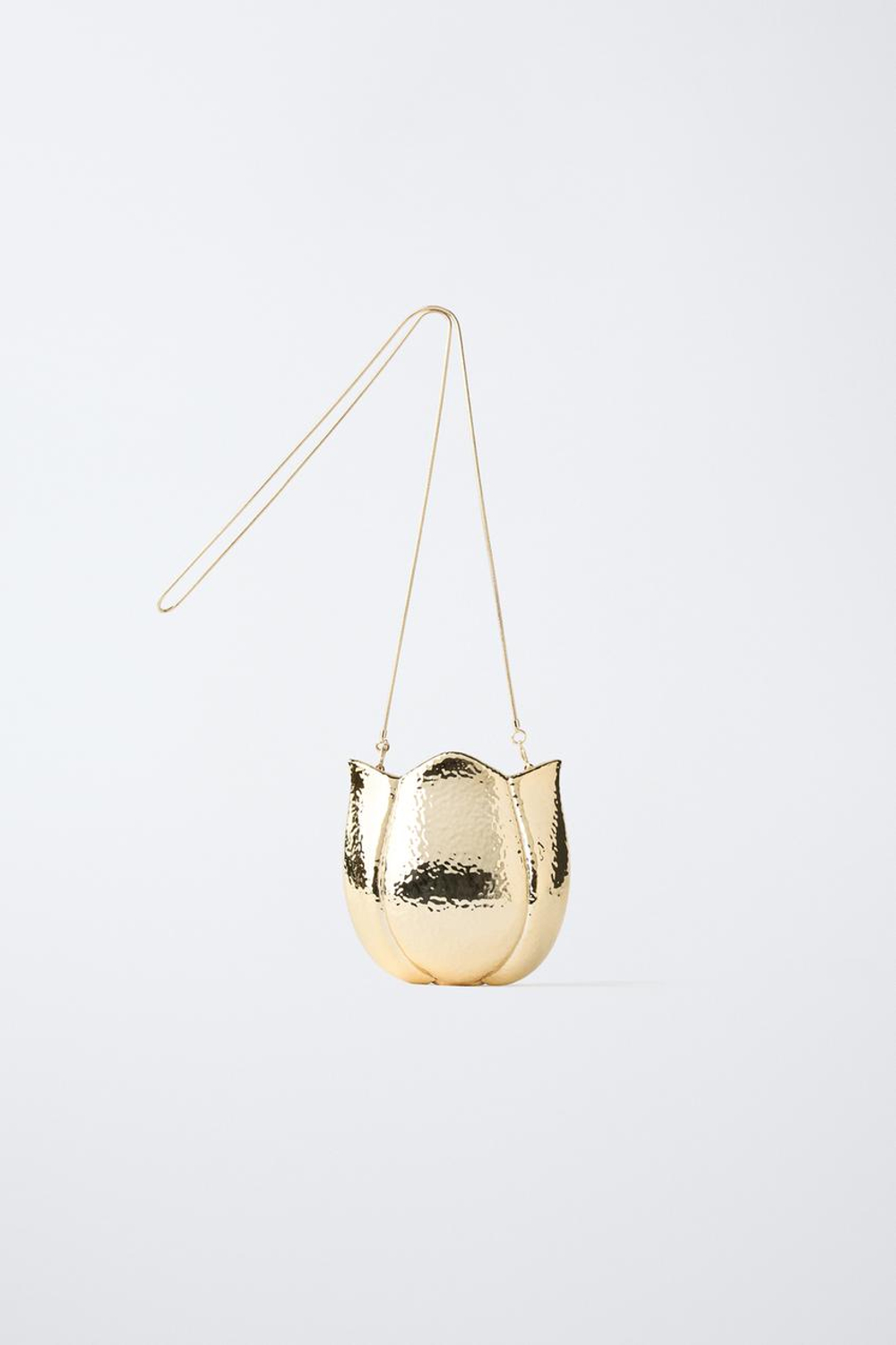 ZARA СУМКА-ТЮЛЬПАН, ЗОЛОТИСТЫЙ