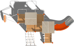 Детский городок Кижи (стойки дуб, паттерн Vector)