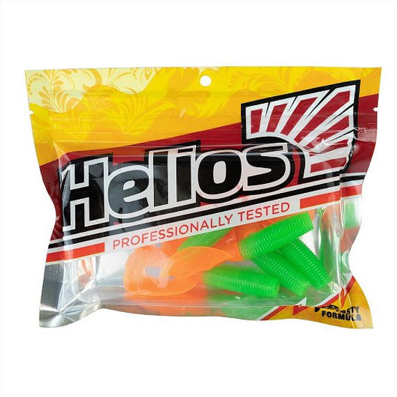 Твистер Helios Credo Double Tail 3,54"/9 см Lime & Orange 5шт. (HS-28-020)