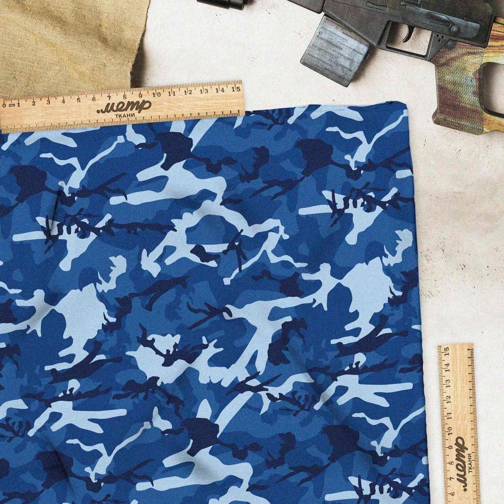 Ткань бифлекс синий хаки