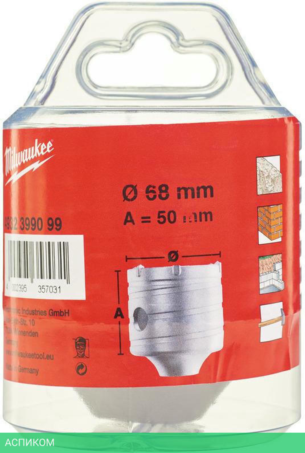 Коронка Milwaukee SDS+ TCT 68x50 (4932399099)