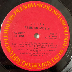 Винтажная виниловая пластинка LP Dudes We're No Angels (Canada 1975)