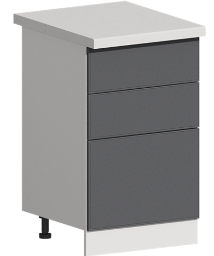 Кухня Модуль ШН3Я 500 Белый / Графит Софт