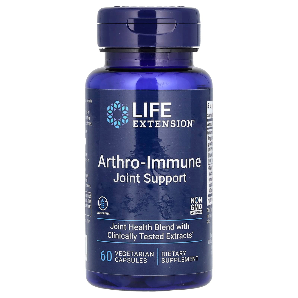 Life Extension, Arthro-Immune, поддержка суставов, 60 растительных капсул